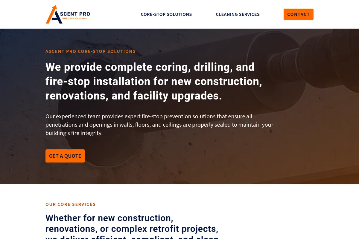 Screenshot of ascent-pros.com