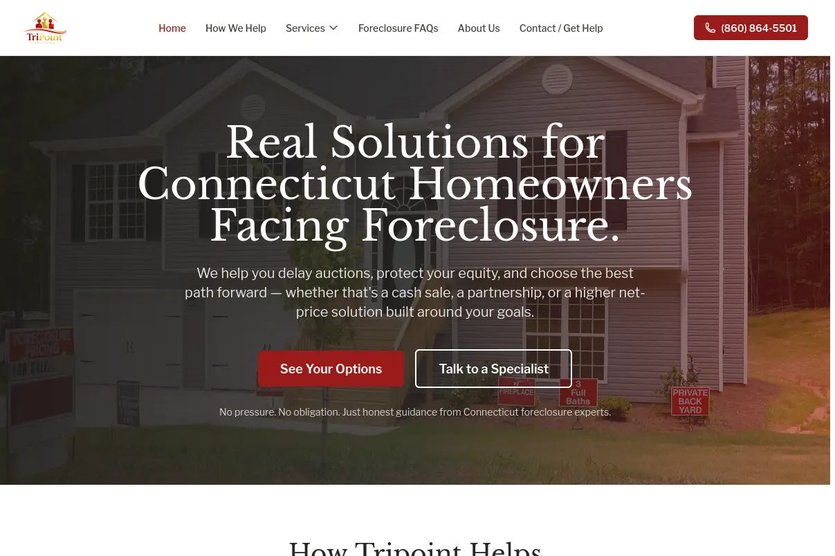 Desktop screenshot of tripointrealestatect.com